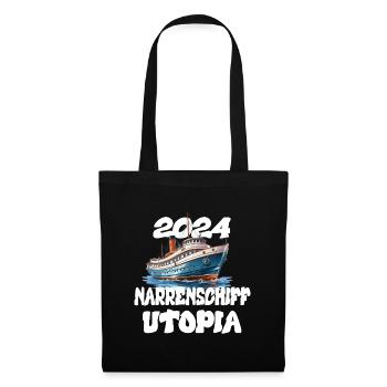 Ship of Fools Utopia, quote by Franz Josef Strauss - Tote Bag - black - Front