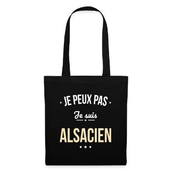 Je peux pas je suis Alsacien - Sac en tissu - noir - Devant