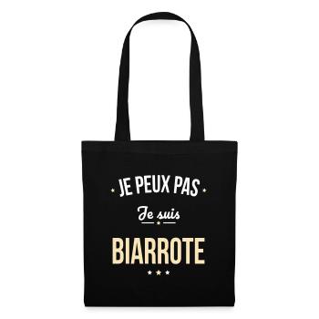 Je peux pas je suis Biarrote - Sac en tissu - noir - Devant