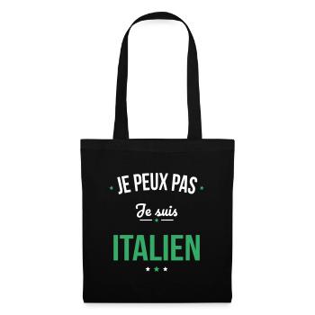 Je peux pas je suis Italien - Sac en tissu - noir - Devant