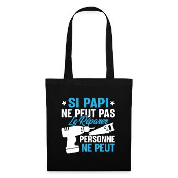 Si Papi ne peut pas le Réparer personne ne peut - Sac en tissu - noir - Devant