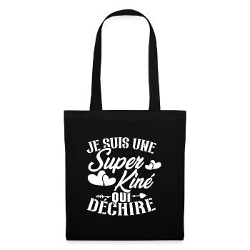 Je suis une Super kiné qui déchire - Sac en tissu - noir - Devant