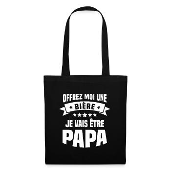 Offrez moi une bière je vais être papa - Sac en tissu - noir - Devant