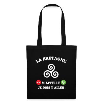 La bretagne m'appelle humour breton homme - Sac en tissu - noir - Devant