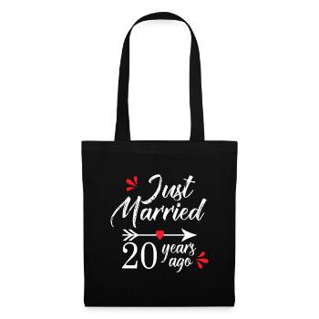 Hochzeitstag 20 Jahre verheiratet seit 20 Jahren - Stoffbeutel - Schwarz - Vorne