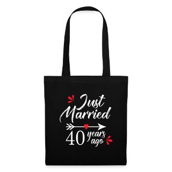Hochzeitstag 40 Jahre Seit 40 Jahren verheiratet - Stoffbeutel - Schwarz - Vorne