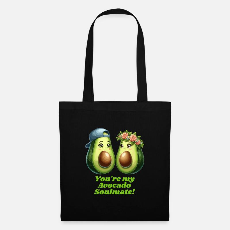 Avocado Paar Liebe - Stoffbeutel - Schwarz