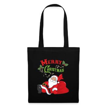 Weihnachtsmann - Stoffbeutel - Schwarz - Vorne