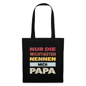 Papa Familie Vater Geschenk - Stoffbeutel - Schwarz - Vorne