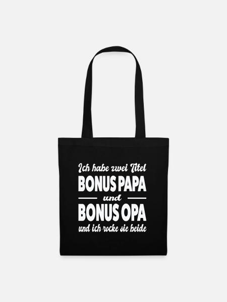 Stiefpapa Stiefopa Stiefgroßvater Geschenk - Stoffbeutel - Schwarz