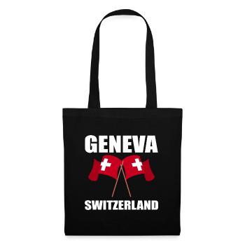 Schweiz Genf - Stoffbeutel - Schwarz - Vorne