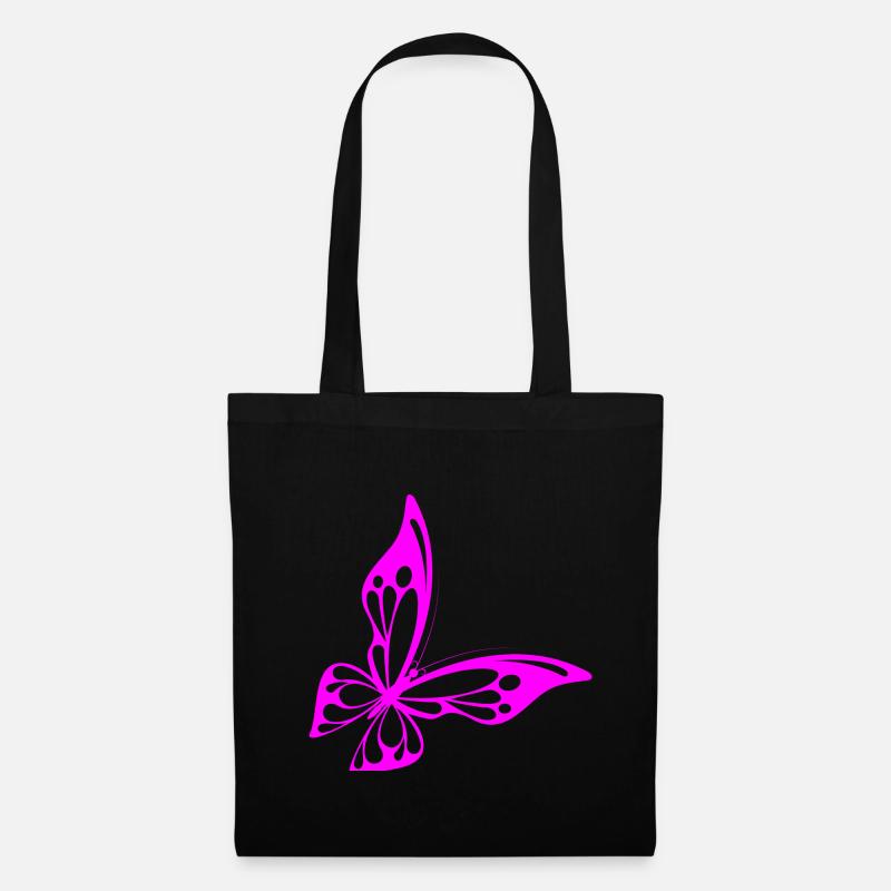 Schmetterling neon - Stoffbeutel - Schwarz
