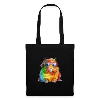 Cool colorful guinea pig with sunglasses - Tote Bag - black - Front