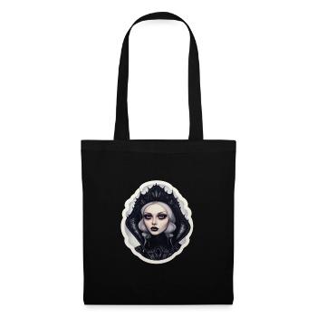 Goth Girl Gothic Vampir Horror Böser Blick - Stoffbeutel - Schwarz - Vorne