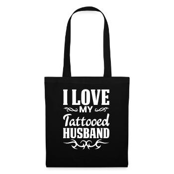 Femmes J'aime mon tatouage tatoué mari tatoué - Sac en tissu - noir - Devant