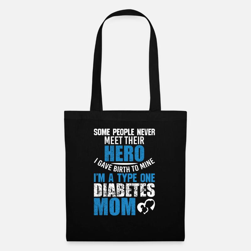 Womens Met Hero gebar T1D Mutter Typ 1 Diabetes - Stoffbeutel - Schwarz