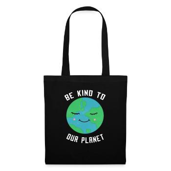 Soyez gentil avec notre planète en disant que le climat de l'amour de la terre - Sac en tissu - noir - Devant
