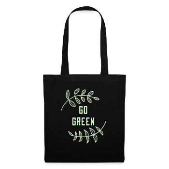Passez au vert en disant feuille terre planète changement climatique vert - Sac en tissu - noir - Devant