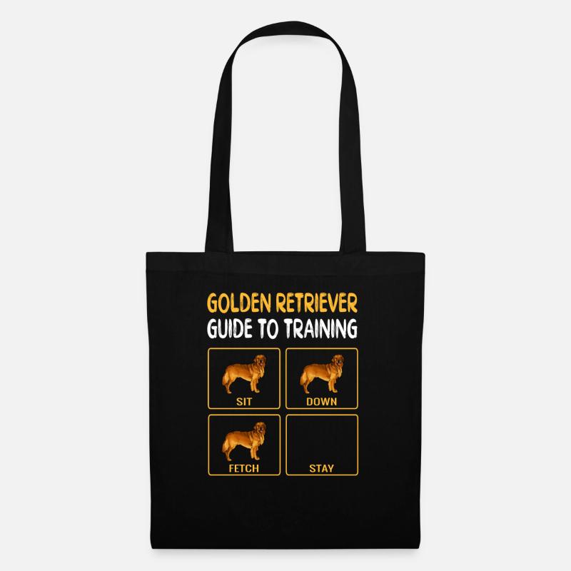 Golden Retriever Guide To Training Dog Obedience - Stoffbeutel - Schwarz