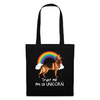 Rainbow Berger allemand Croyez-moi, je suis un chien licorne - Sac en tissu - noir - Devant