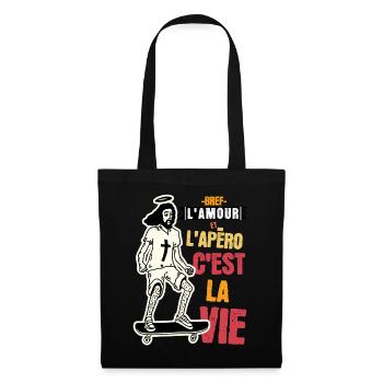 L'AMOUR et l'apéro c'est la vie.. - Sac en tissu - noir - Devant