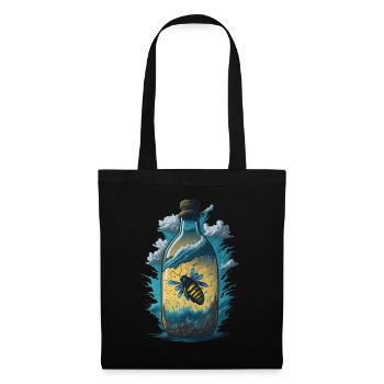 Bouteille d’abeille - Sac en tissu - noir - Devant