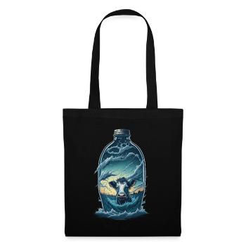 Bouteille de vache - Sac en tissu - noir - Devant