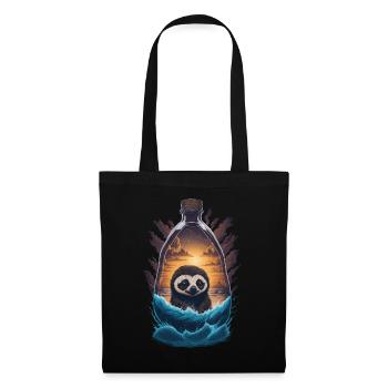 Bouteille de paresseux - Sac en tissu - noir - Devant
