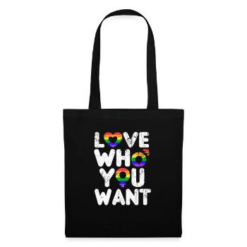 LGBTQIA+ Pride Diversität - Liebe Wen Du Willst - Stoffbeutel - Schwarz - Vorne
