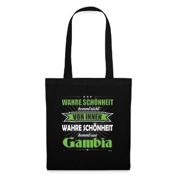 Wahre Schönheit kommt aus Gambia Design - Stoffbeutel - Schwarz - Vorne