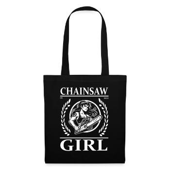 Cool Chainsaw Girl Design - Tote Bag - black - Front