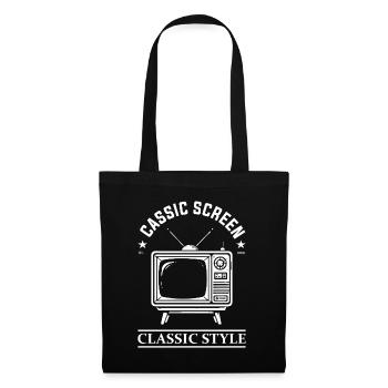 Design de téléviseur rétro - Style classique - Sac en tissu - noir - Devant