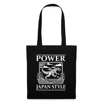 Conception de puissance de bande dessinée Kaiju - Style japonais - Sac en tissu - noir - Devant