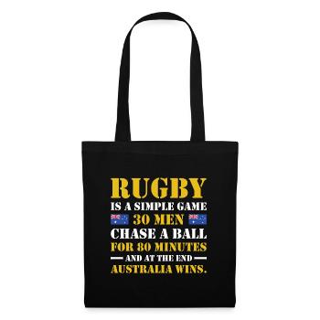 Le rugby est un jeu simple Australie Rugby - Sac en tissu - noir - Devant