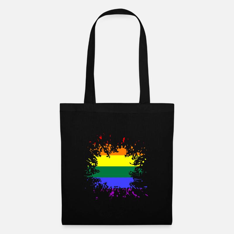 LGBTQ, Regenbogen, Pride, Splash - Stoffbeutel - Schwarz