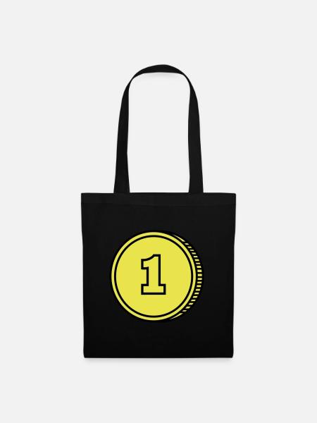 coin pièce de monnaie - Sac en tissu - noir