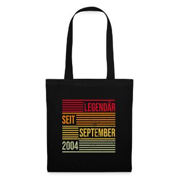 Legendär seit September 2004 16. Geburtstag retro - Stoffbeutel - Schwarz - Vorne