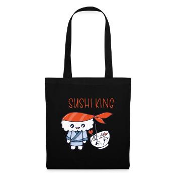 Kawaii Japanese Food Salmon Salmon Sushi Roll - Sac en tissu - noir - Devant