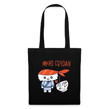 Kawaii Japanese Food Salmon Salmon Sushi Roll - Tote Bag - black - Front