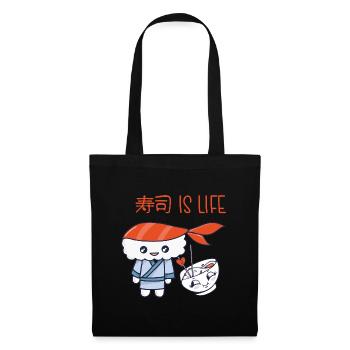 Kawaii Japanese Food Salmon Salmon Sushi Roll - Tote Bag - black - Front