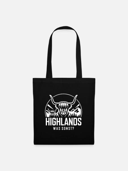Highlands was sonst Schottisches Hochlandrind - Stoffbeutel - Schwarz