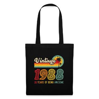 Vintage 1988, Cadeau D'anniversaire 35 Ans - Sac en tissu - noir - Devant