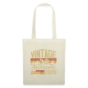 Jahrgang 2020 Retro Geburtstagsgeschenk 2020 - Stoffbeutel - Natur - Vorne