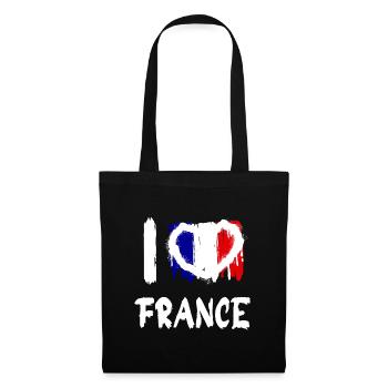 I love France / Ich Liebe Frankreich Land - Stoffbeutel - Schwarz - Vorne