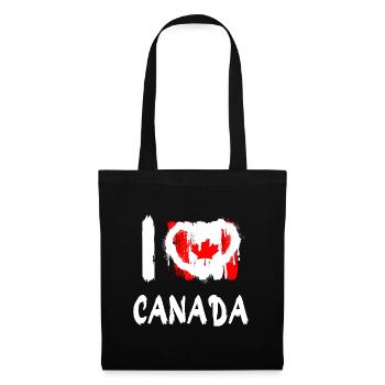 J’aime le Canada / J’aime le Canada Pays - Sac en tissu - noir - Devant