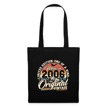 2006 Jahrgang Vintage Retro Geburtstag Geschenk - Stoffbeutel - Schwarz - Vorne