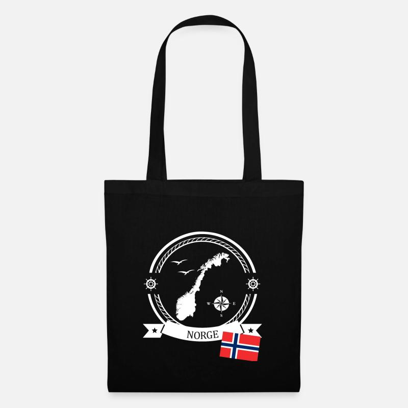 Conception maritime de la Norvège - Norge - Sac en tissu - noir
