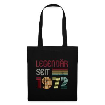 Legendär Seit 1972 Jahr Retro 72er Jahrgang - Stoffbeutel - Schwarz - Vorne