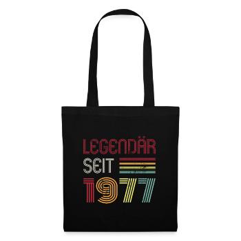 Legendär Seit 1977 Jahr Retro 77er Jahrgang - Stoffbeutel - Schwarz - Vorne