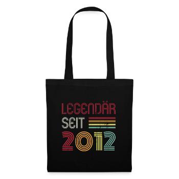 Legendär Seit 2012 Jahr Retro 12er Jahrgang - Stoffbeutel - Schwarz - Vorne